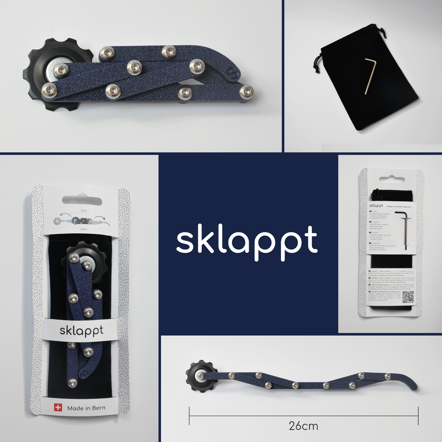 Ketten-Einfädler SKLAPPT Kobalt